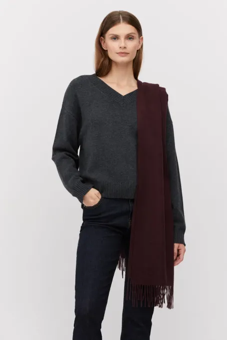 Grauer Pullover mit Kaschmir und Merinowolle
