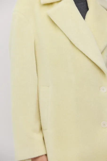 Jacke mit Baby Suri Alpaka-Wolle gelb