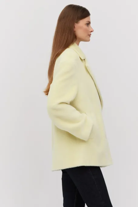 Jacke mit Baby Suri Alpaka-Wolle gelb