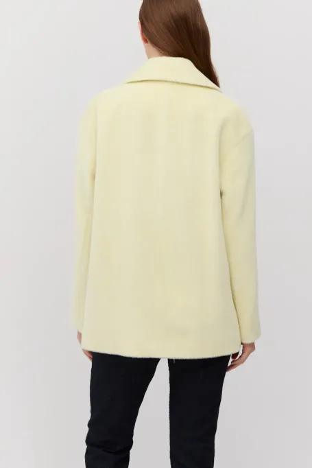 Jacke mit Baby Suri Alpaka-Wolle gelb