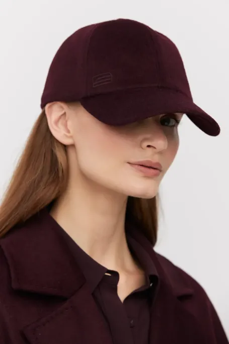 Baseballkappe mit Kaschmir- und Seidenanteil rot