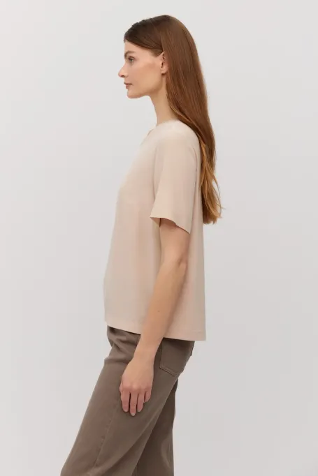Seidenbluse in Puderrosa Brigitte