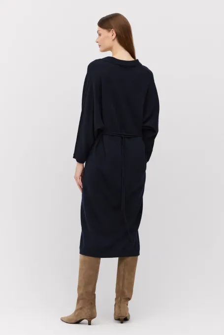 Dunkelblaues Kleid mit Kaschmir - Patrizia Aryton