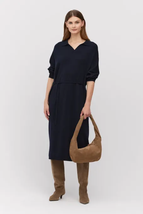 Dunkelblaues Kleid mit Kaschmir - Patrizia Aryton