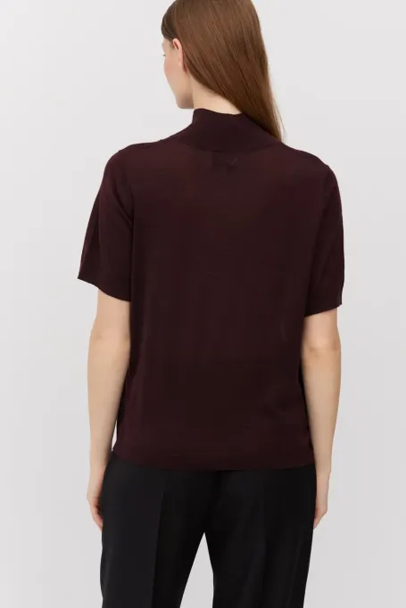 Halbrollkragen mit kurzem Ärmel aus Merinowolle - Patrizia Aryton