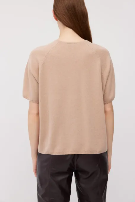 Bluse mit kurzem Ärmel aus Merinowolle und Kaschmir - Patrizia Aryton