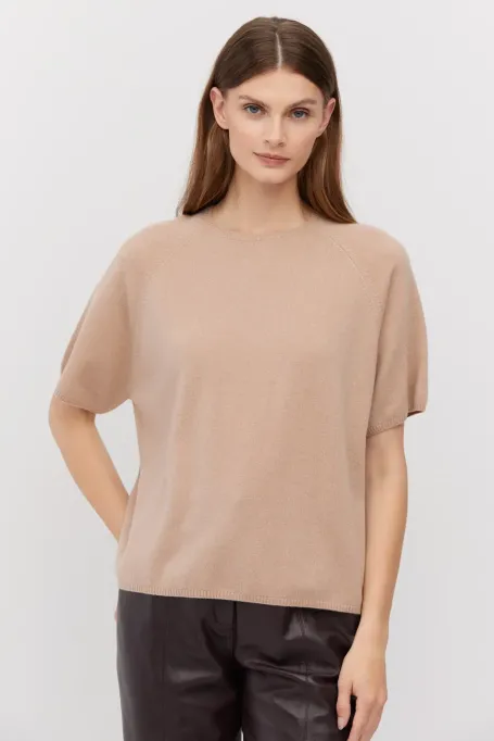 Bluse mit kurzem Ärmel aus Merinowolle und Kaschmir - Patrizia Aryton