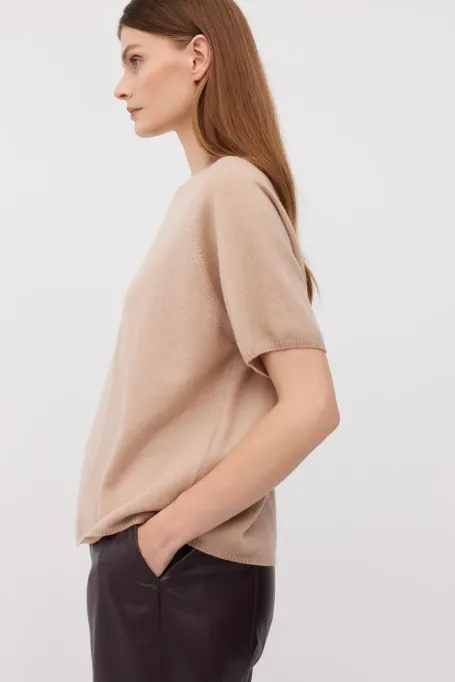 Bluse mit kurzem Ärmel aus Merinowolle und Kaschmir - Patrizia Aryton