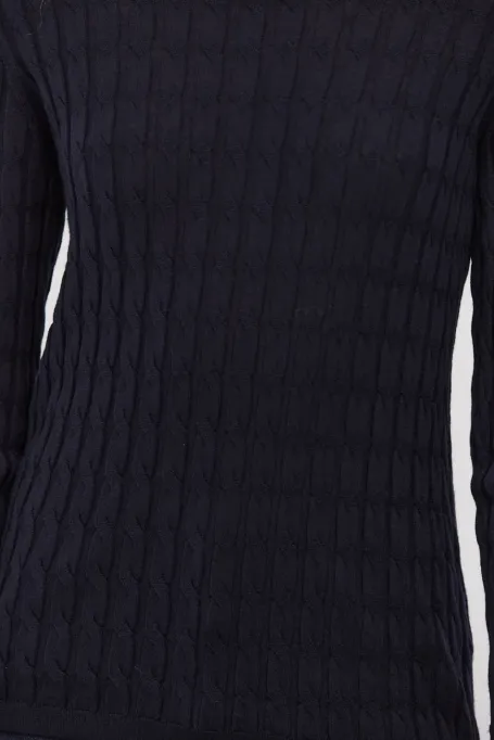 Bluse mit Zopfmuster aus Merinowolle