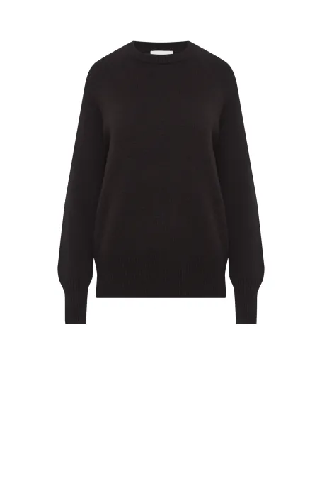 Brauner Pullover aus Kaschmir und Merinowolle