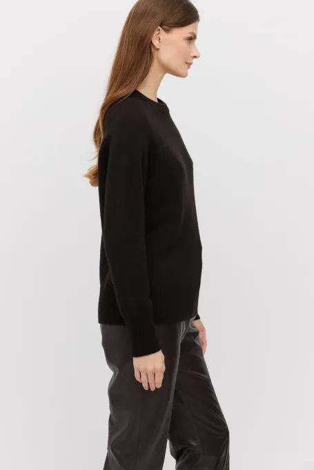 Brauner Pullover aus Kaschmir und Merinowolle