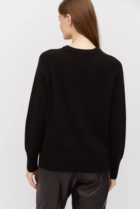 Brauner Pullover aus Kaschmir und Merinowolle