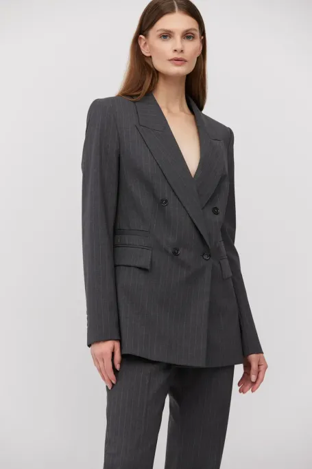 Graues Woll-Sakko mit Streifen für Anzug - Patrizia Aryton