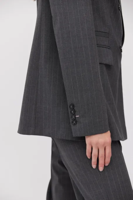 Graues Woll-Sakko mit Streifen für Anzug - Patrizia Aryton