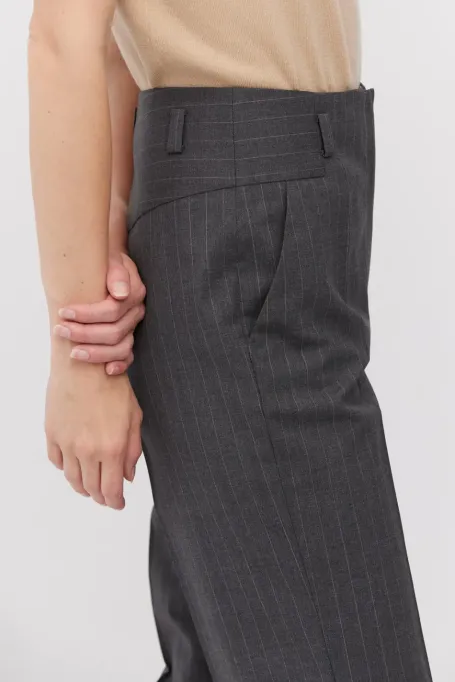 Graue Wollhose mit Nadelstreifen für Anzug - Patrizia Aryton