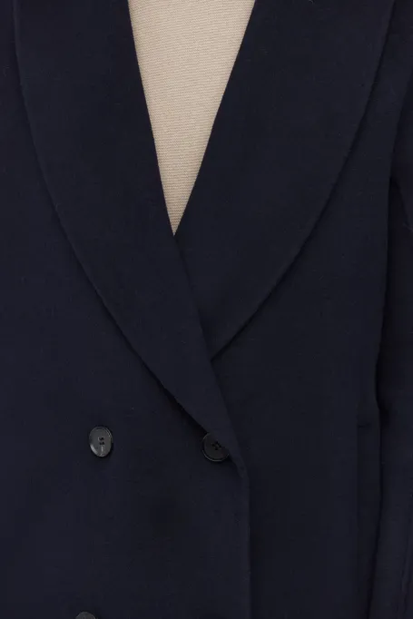 Dunkelblaue Doubleface-Jacke mit Seide - Patrizia Aryton