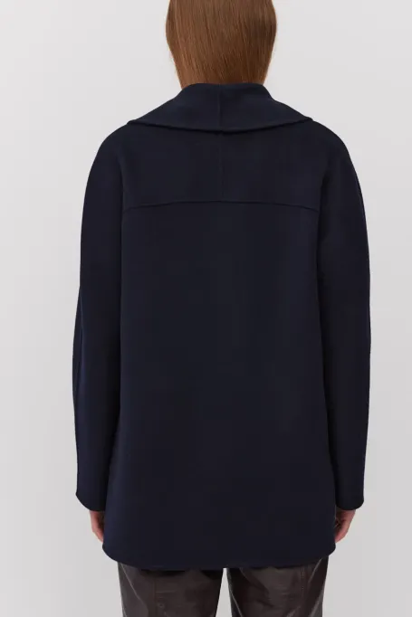 Dunkelblaue Doubleface-Jacke mit Seide - Patrizia Aryton