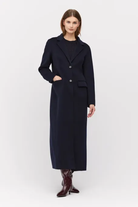 Langer dunkelblauer Doubleface-Mantel - Patrizia Aryton