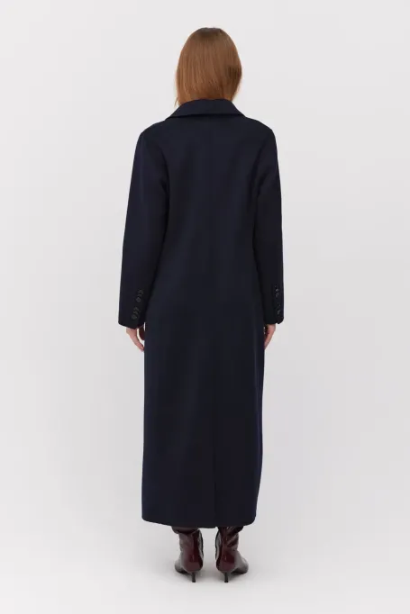 Langer dunkelblauer Doubleface-Mantel - Patrizia Aryton
