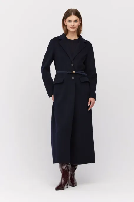 Langer dunkelblauer Doubleface-Mantel - Patrizia Aryton