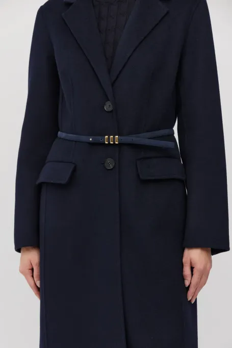 Langer dunkelblauer Doubleface-Mantel - Patrizia Aryton