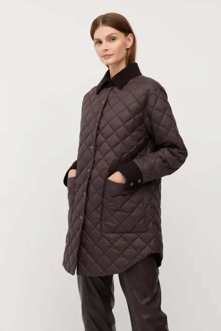Gesteppte Daunenjacke mit Kragen