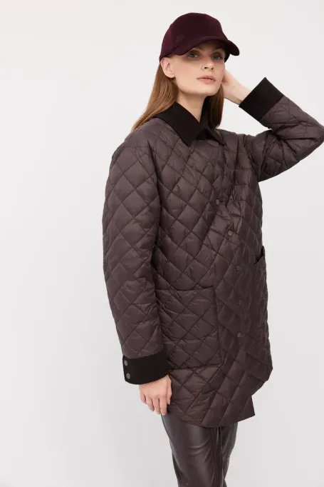 Gesteppte Daunenjacke mit Kragen