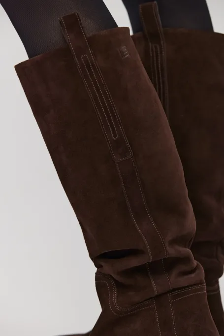 Braune Velourslederstiefel - Patrizia Aryton