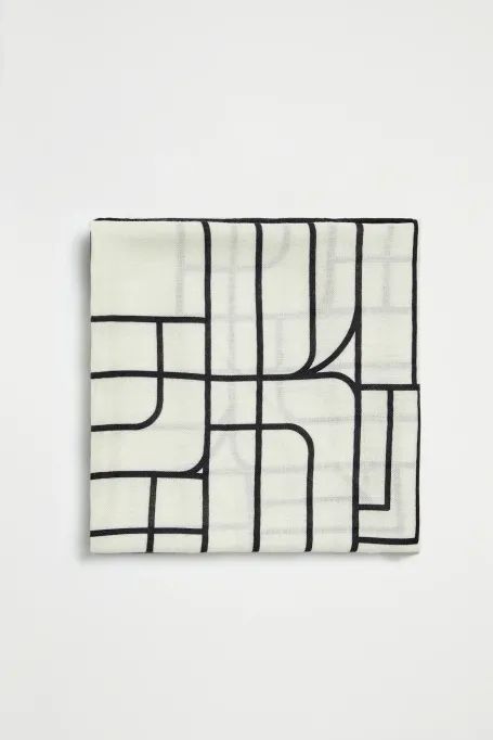 Tuch aus Wolle und Seide mit geometrischem Muster