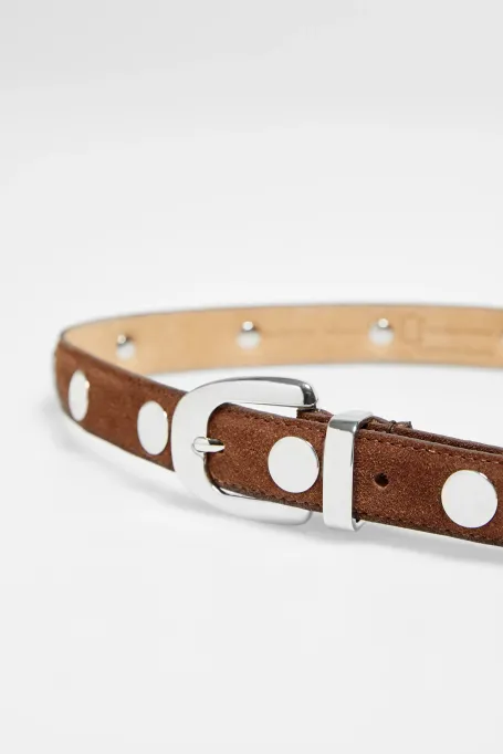 Veloursledergürtel mit Nieten