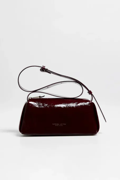 Kleine auberginefarbene Ledertasche - Patrizia Aryton