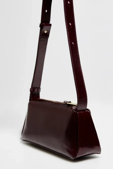 Kleine auberginefarbene Ledertasche - Patrizia Aryton