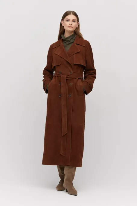 Trenchcoat aus echtem Wildleder