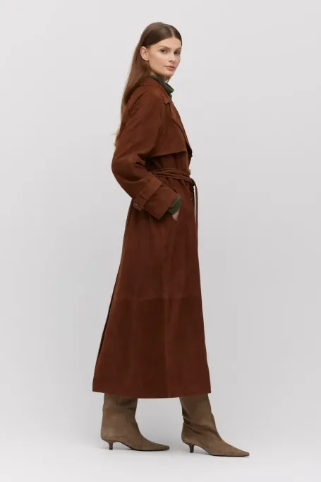 Trenchcoat aus echtem Wildleder