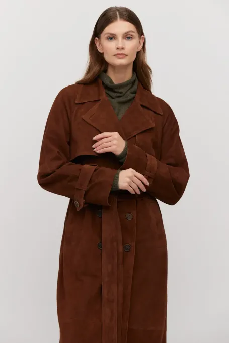 Trenchcoat aus echtem Wildleder