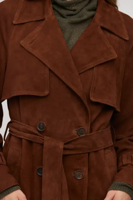 Trenchcoat aus echtem Wildleder