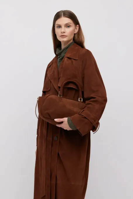 Trenchcoat aus echtem Wildleder