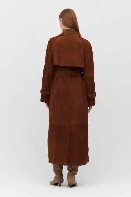 Trenchcoat aus echtem Wildleder