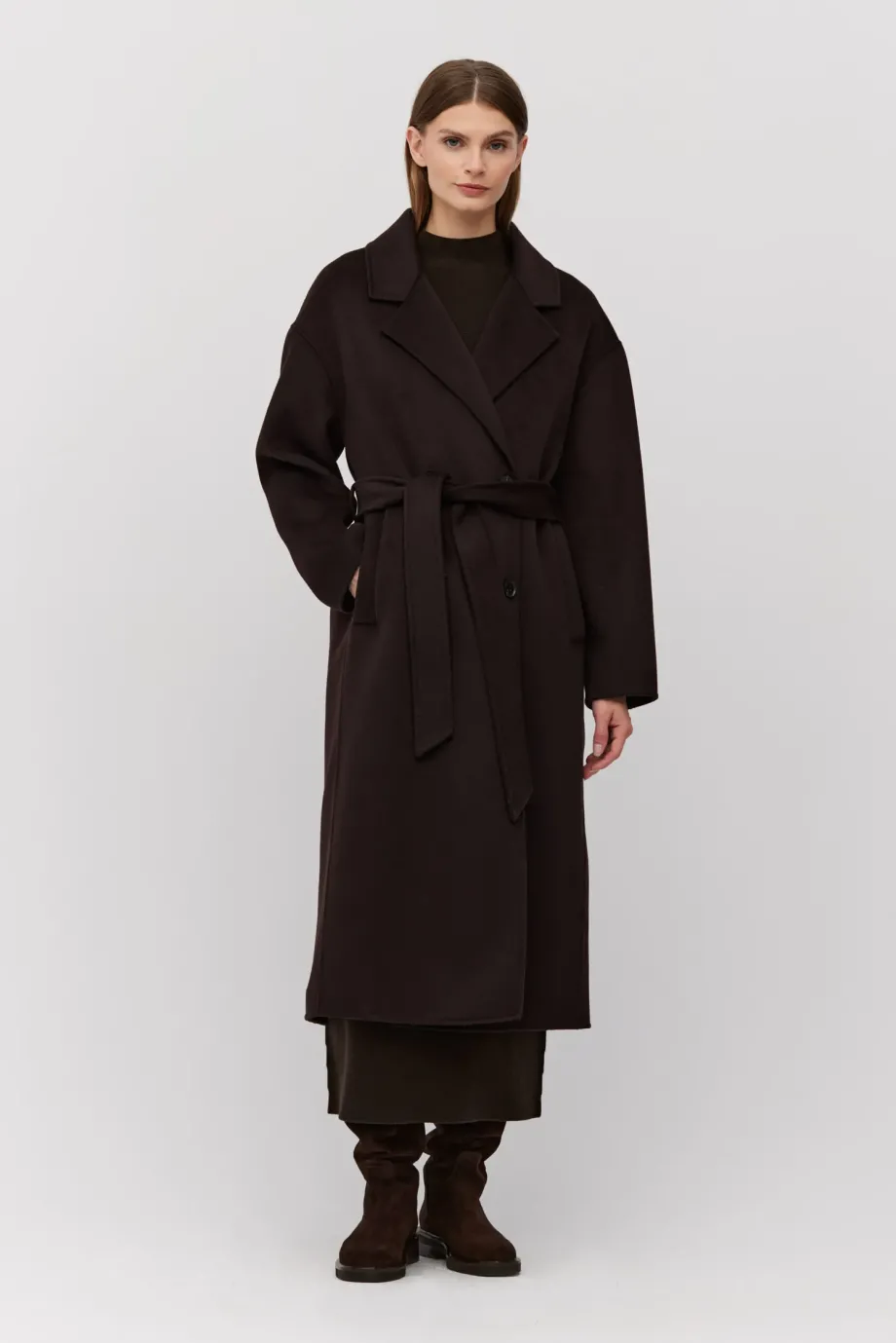 Brauner, zweireihiger, doppelseitiger Mantel mit Seide - Patrizia Aryton Brauner, zweireihiger, doppelseitiger Mantel mit Seide - Patrizia Aryton