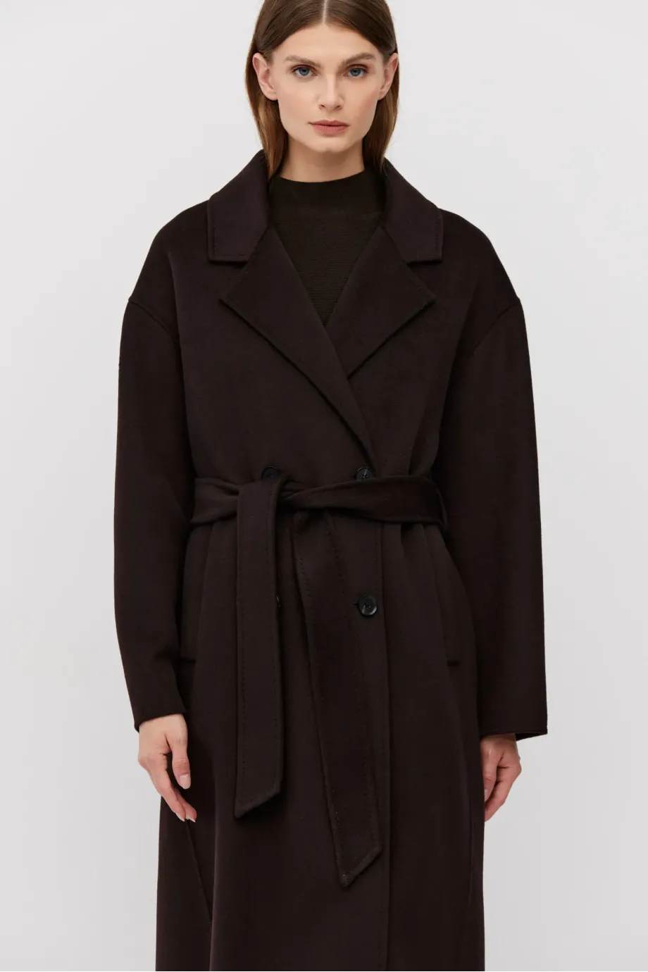 Brauner, zweireihiger, doppelseitiger Mantel mit Seide - Patrizia Aryton Brauner, zweireihiger, doppelseitiger Mantel mit Seide - Patrizia Aryton