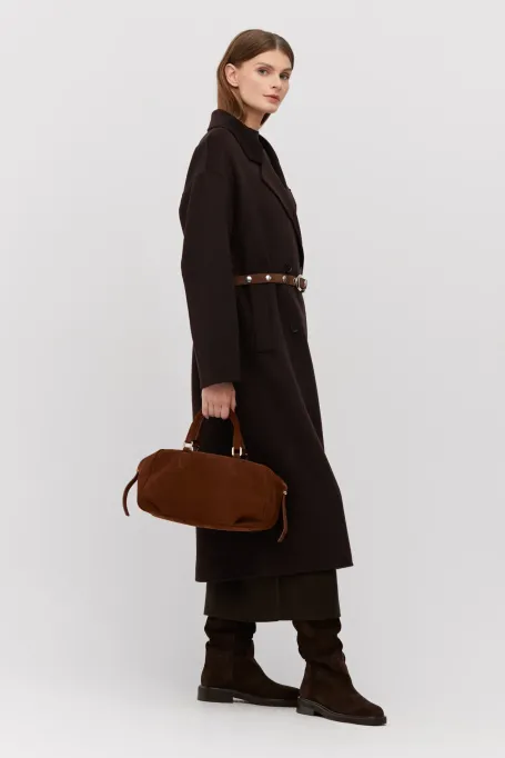 Brauner, zweireihiger, doppelseitiger Mantel mit Seide - Patrizia Aryton Brauner, zweireihiger, doppelseitiger Mantel mit Seide - Patrizia Aryton