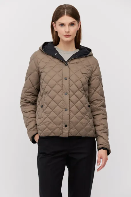 Wendbare Daunenjacke mit Kapuze