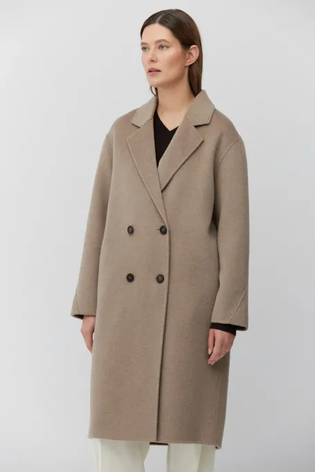 Doubleface-Mantel aus Wolle, Kaschmir und Seide