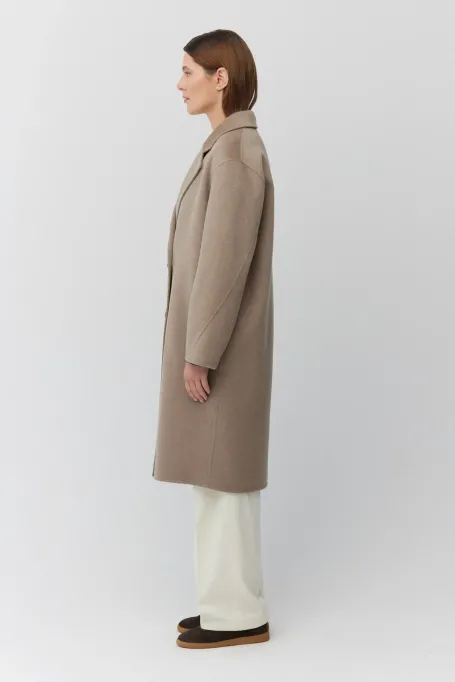 Doubleface-Mantel aus Wolle, Kaschmir und Seide