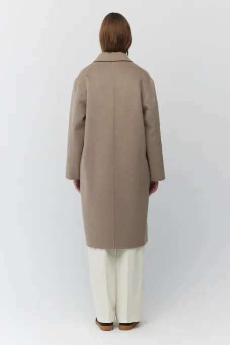 Doubleface-Mantel aus Wolle, Kaschmir und Seide