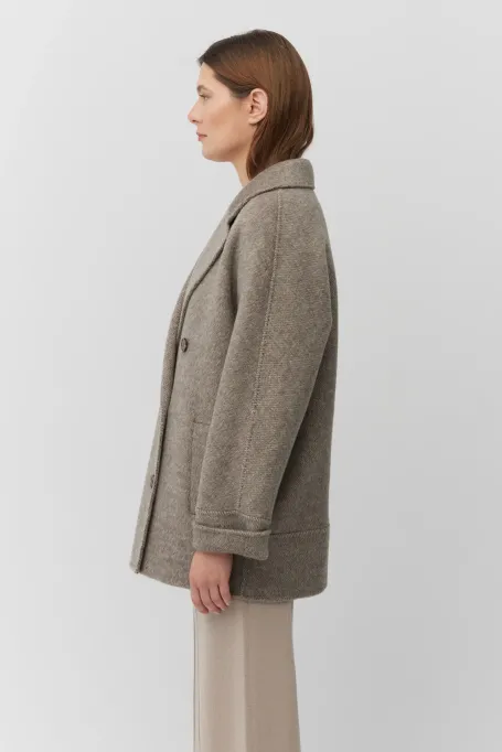 Doubleface-Jacke mit Alpakamischung