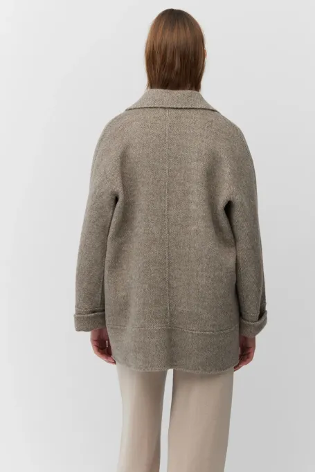 Doubleface-Jacke mit Alpakamischung