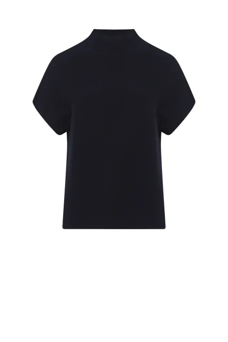 Wollbluse mit Halbrollkragen