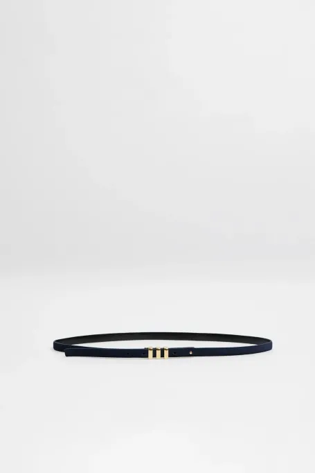 Dunkelblauer Gürtel aus Wildleder