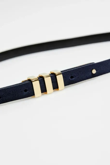 Dunkelblauer Gürtel aus Wildleder